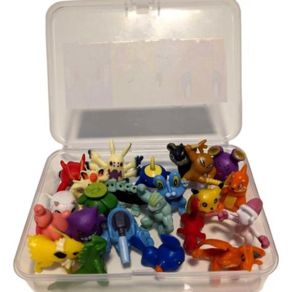 24 pc Pokémon set with organizer box , great for play or cake decorating - Picture 1 of 2